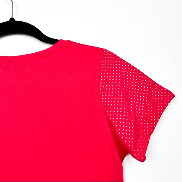 NWT Arvanti Red Short Sleeve Silver Dotted Tee - Picture 6 of 7